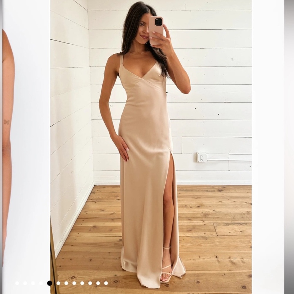Show Me Your MuMu Champagne Anderson Maxi Dress